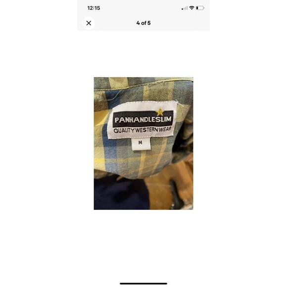 Panhandle Women's Slim Plaid Multi Button Down Long‎ Sleeve Shirt Size M Cotton - Picture 6 of 9